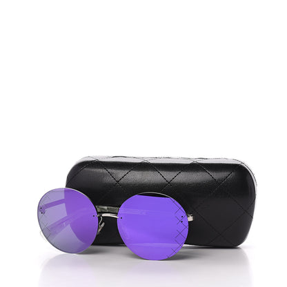 Chanel Mirrored Round Sunglasses 4216 Purple 7 of 7