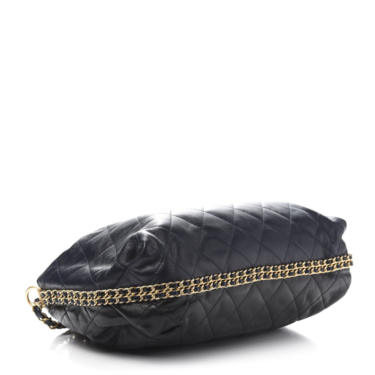 Chanel Calfskin Quilted Coco Shelter Bowling Bag Navy 4 of 11