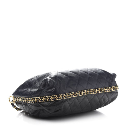 Chanel Calfskin Quilted Coco Shelter Bowling Bag Navy 4 of 11