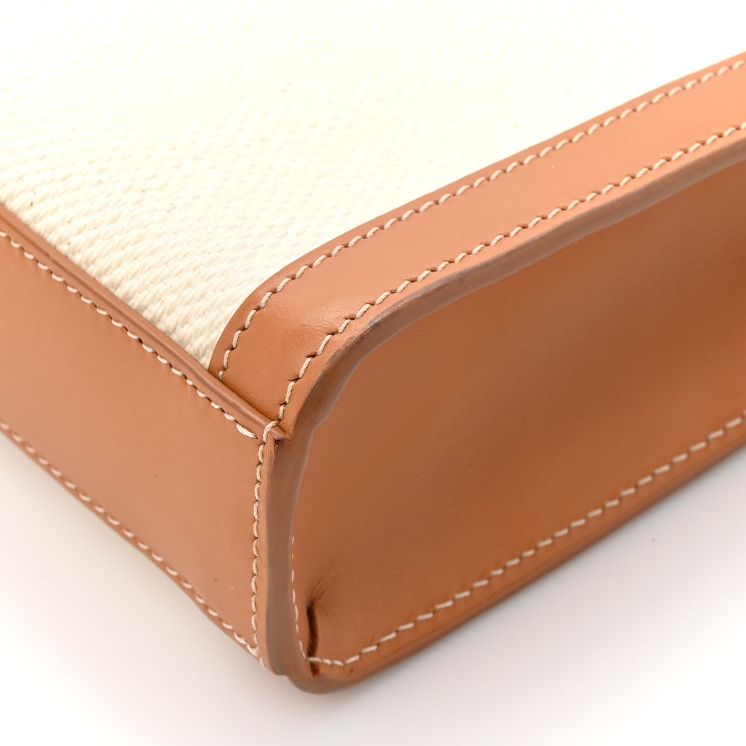 Celine Canvas Calfskin Mini Vertical Cabas Natural Tan 11 of 13