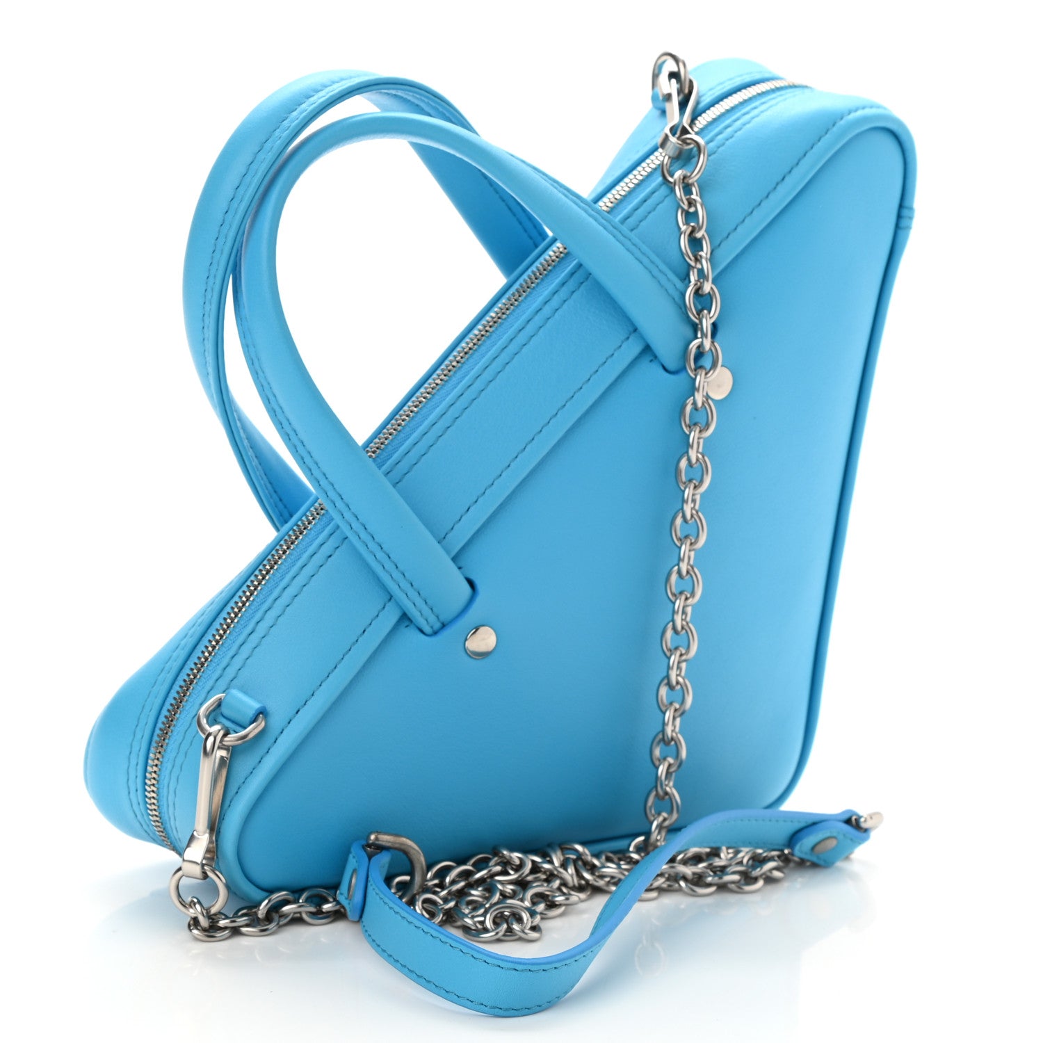 Balenciaga Calfskin XS Triangle Chain Duffle Baby Blue 3 of 9