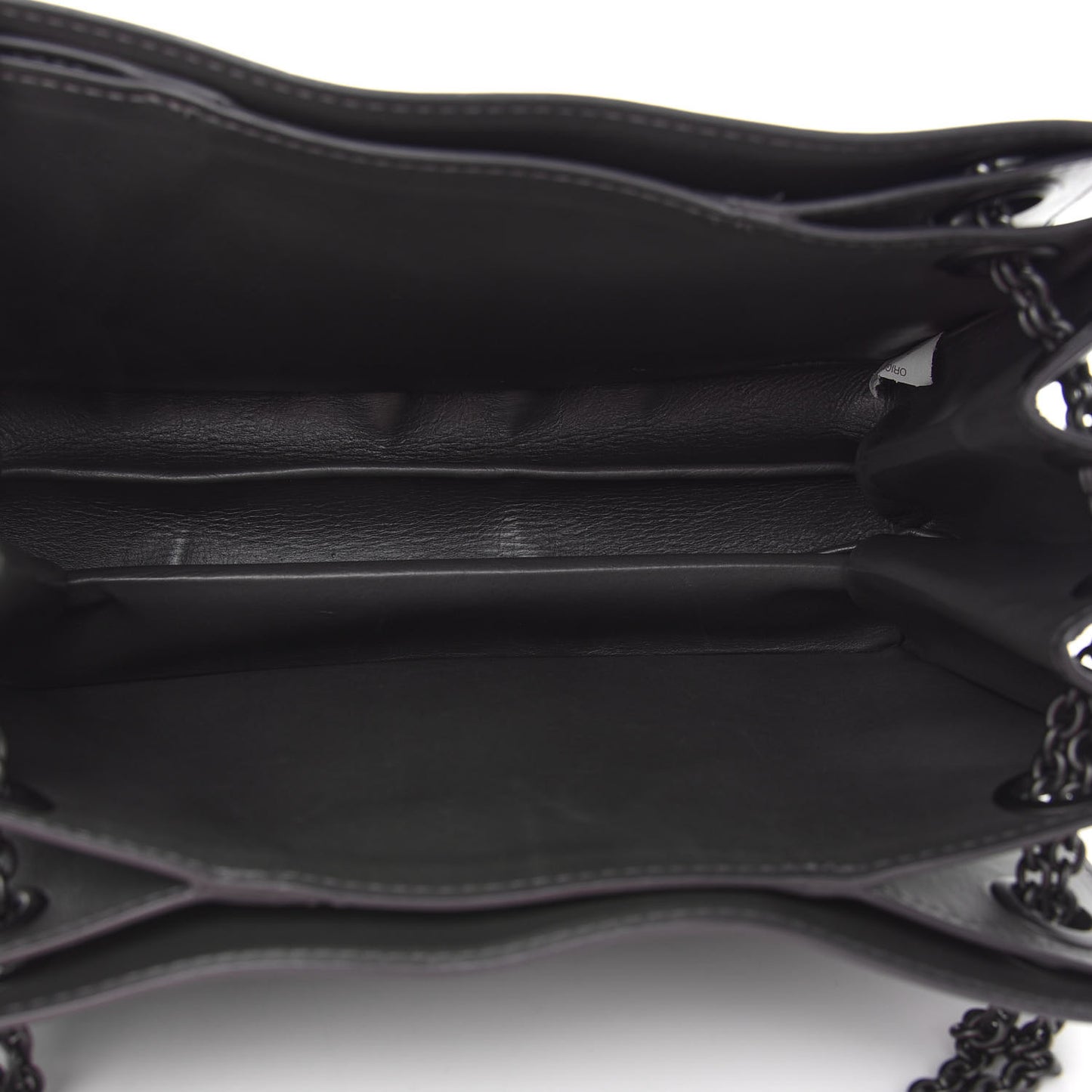 Smooth Calfskin Silk Woven Chain Tote Bag Grey