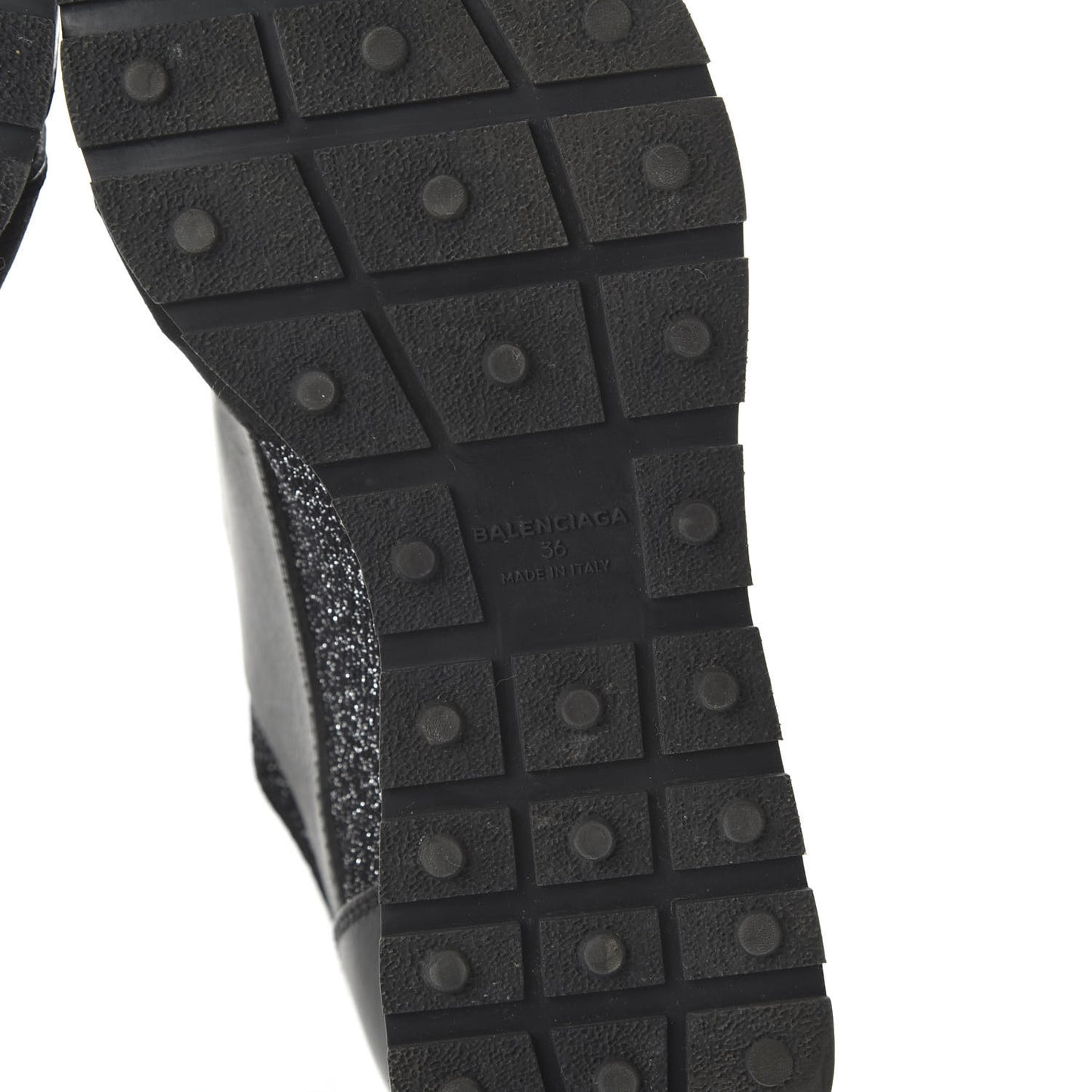 Mesh Lurex Calfskin Womens Race Runner Sneakers 36 Black