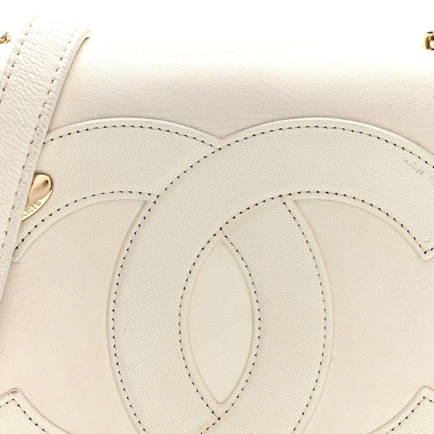 Lambskin CC Mania Flap Bag White