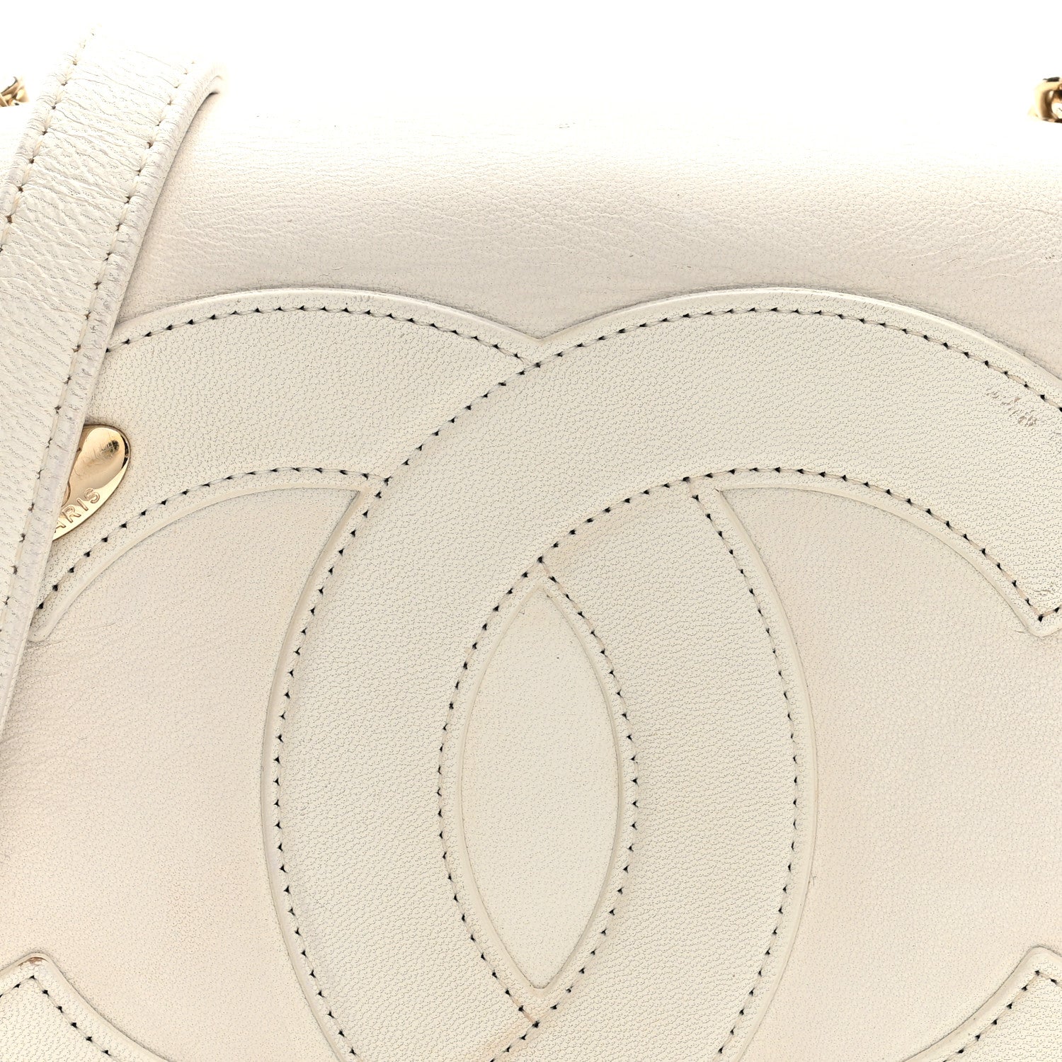 Chanel Lambskin CC Mania Flap Bag White 7 of 9