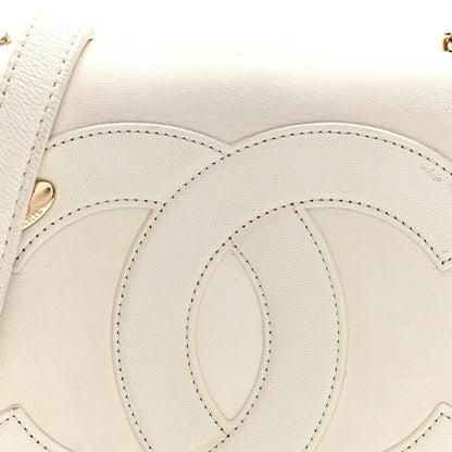 Chanel Lambskin CC Mania Flap Bag White 7 of 9