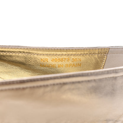 Saint Laurent Metallic Lambskin Monogram Espadrilles 38.5 Gold 9 of 11
