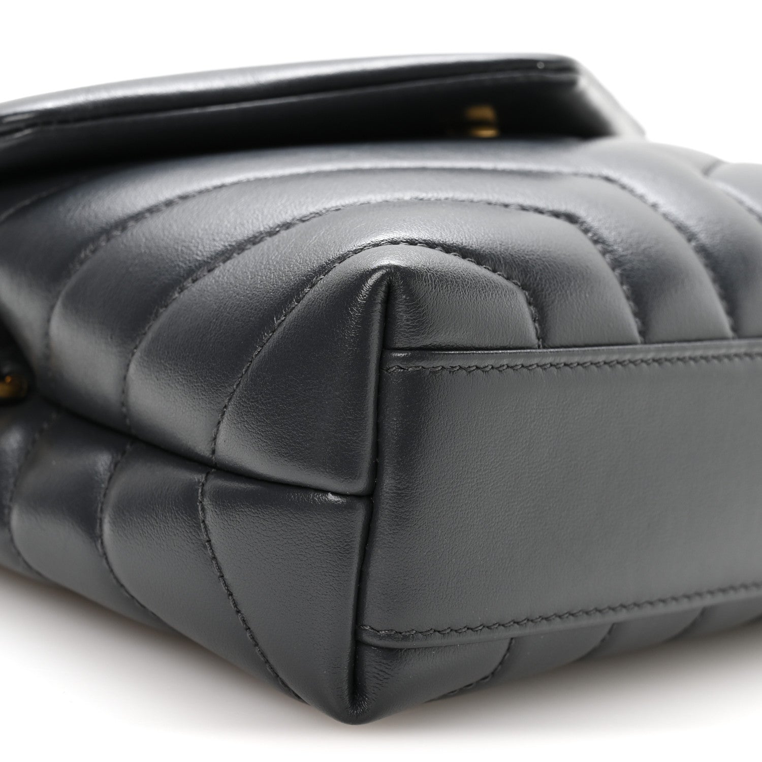 Saint Laurent Calfskin Y Quilted Monogram Toy Loulou Crossbody Bag Storm 8 of 10