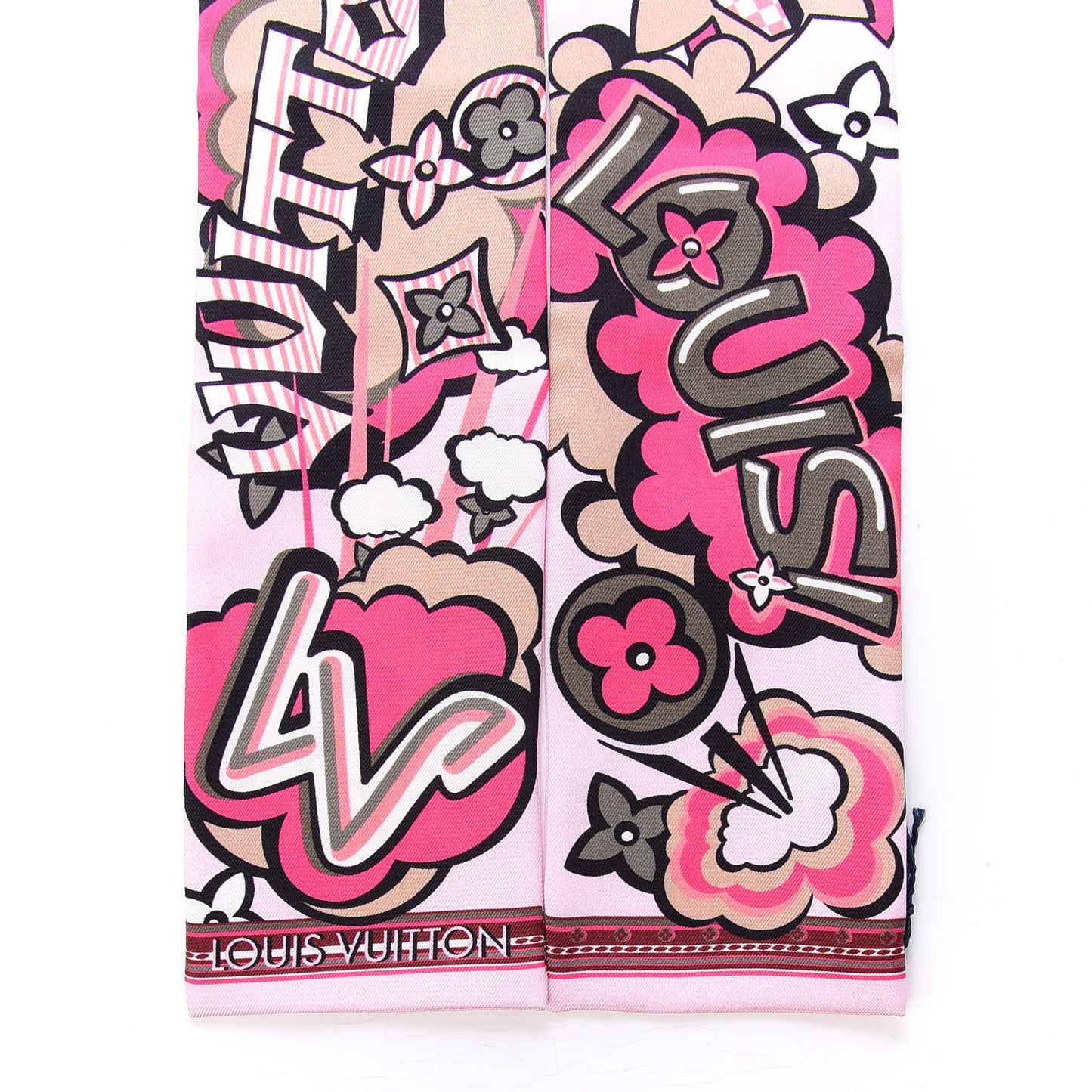 Silk Monogram Street Bandeau Rose