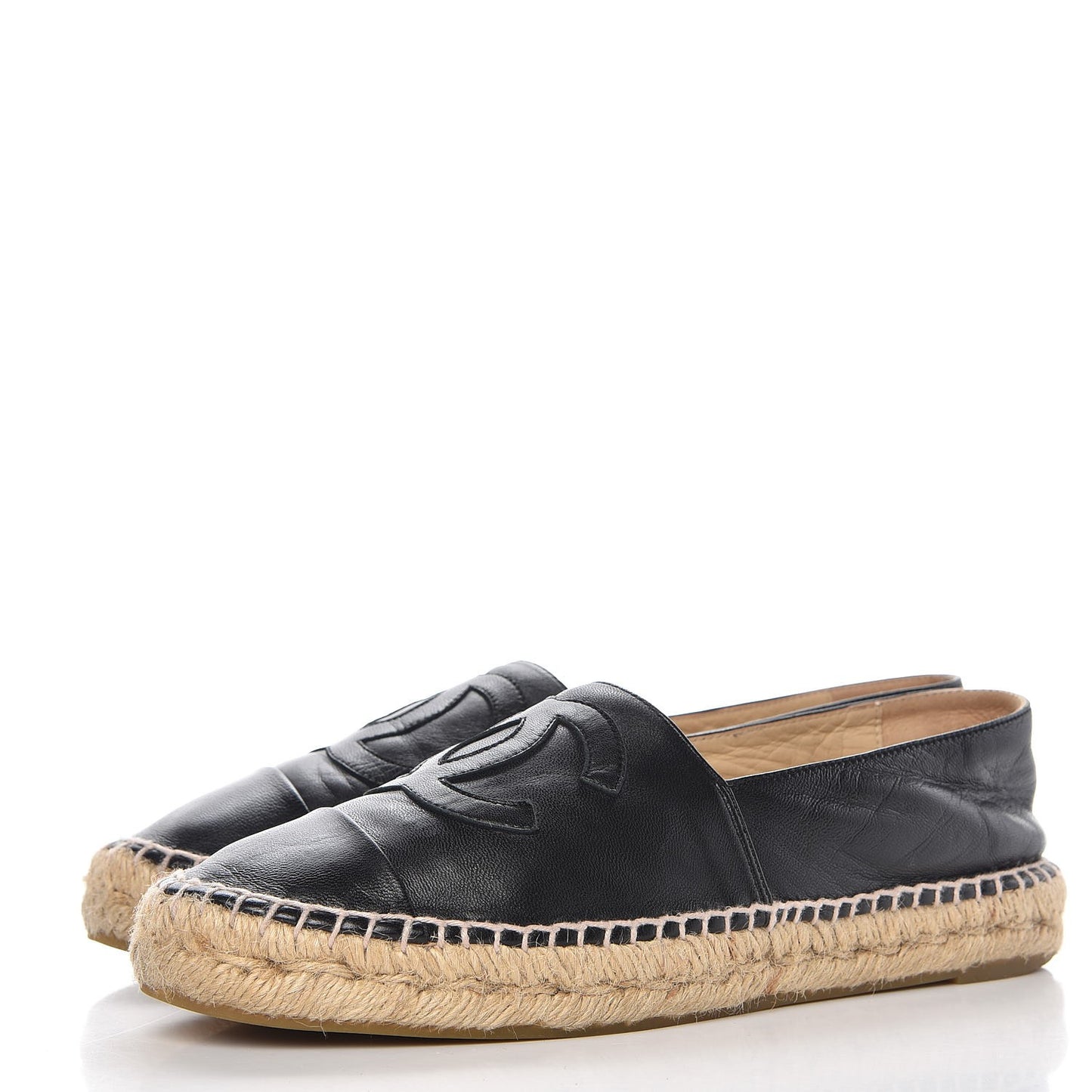 Lambskin CC Espadrilles 39 Black