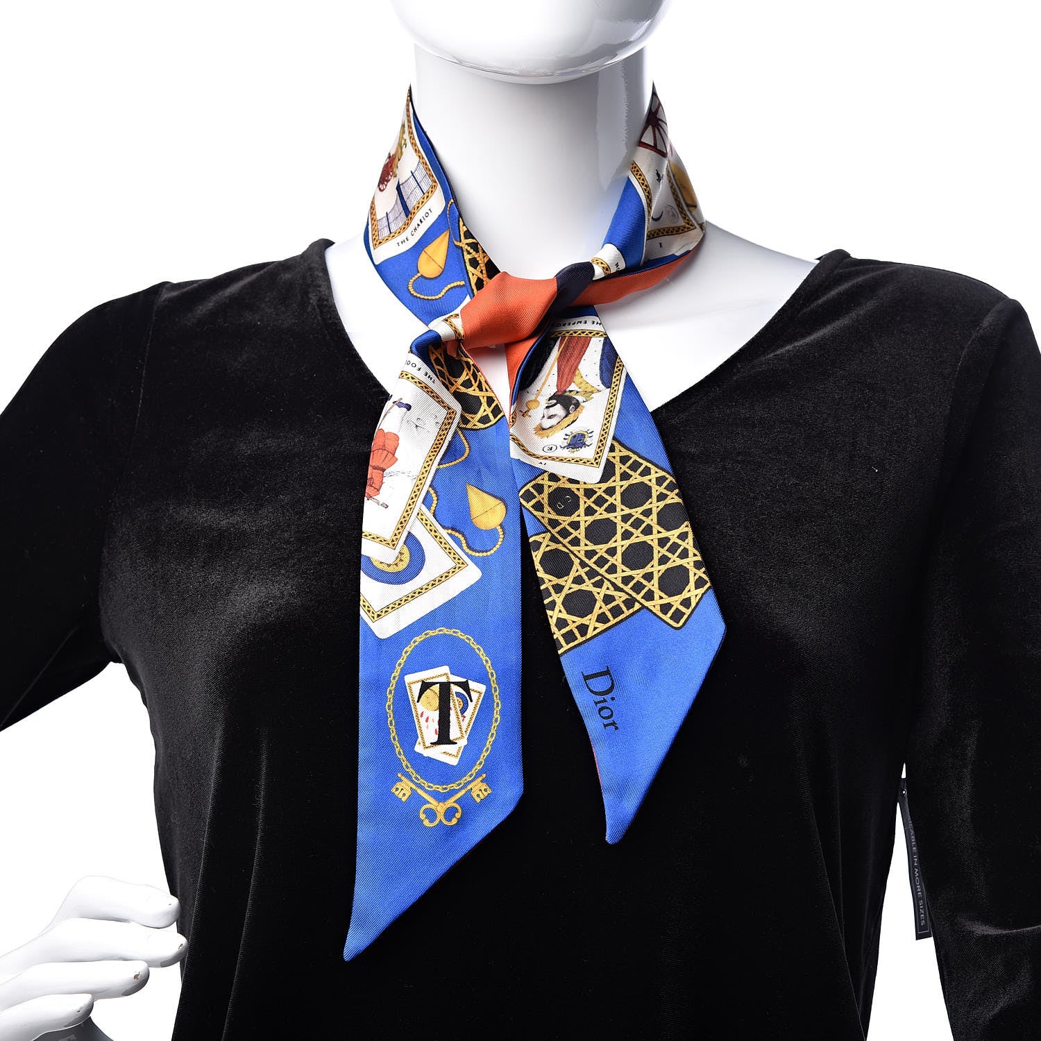 Christian Dior Silk ABCDior T Mitzah Scarf Blue 2 of 5