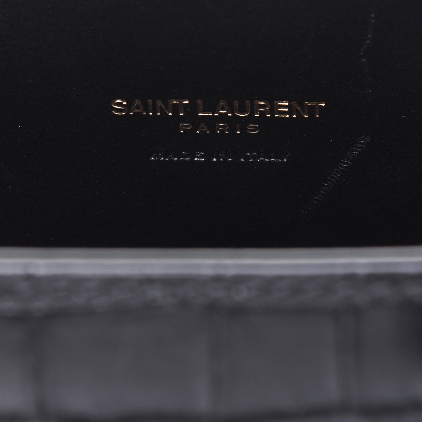 Calfskin Crocodile Embossed Nano Sac De Jour Black