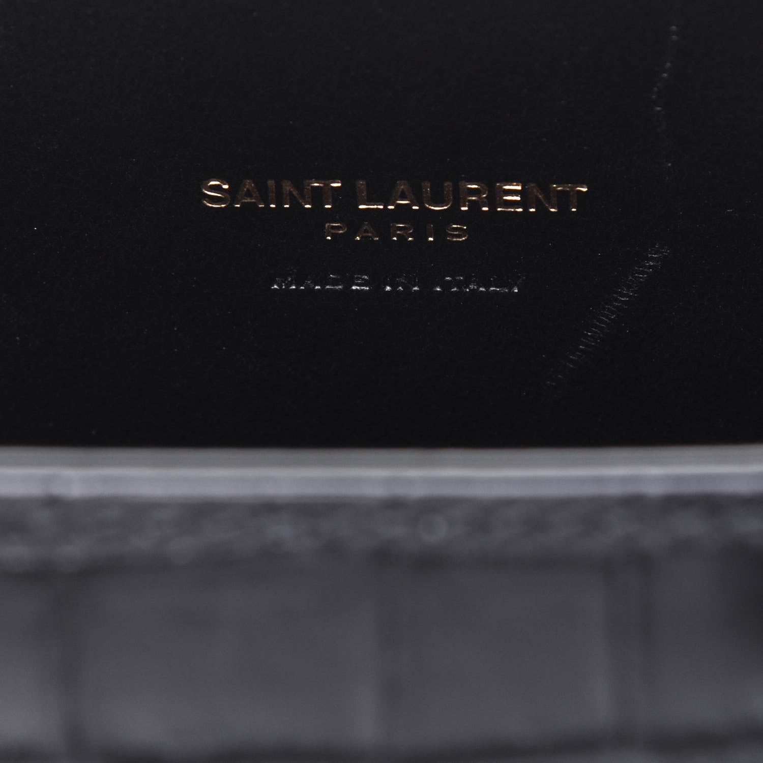 Saint Laurent Calfskin Crocodile Embossed Nano Sac De Jour Black 7 of 15