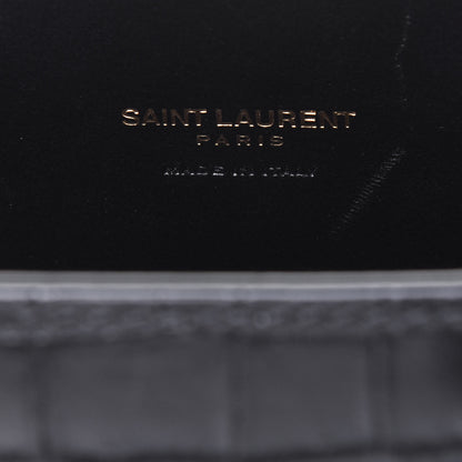 Saint Laurent Calfskin Crocodile Embossed Nano Sac De Jour Black 7 of 15