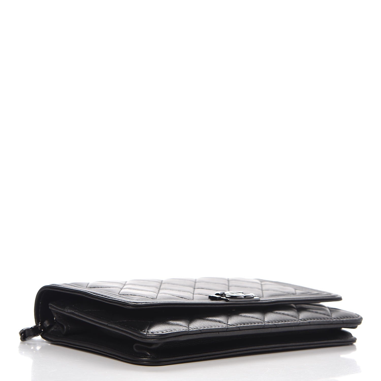 Chanel Calfskin Quilted Boy Wallet On Chain WOC So Black 4 of 9