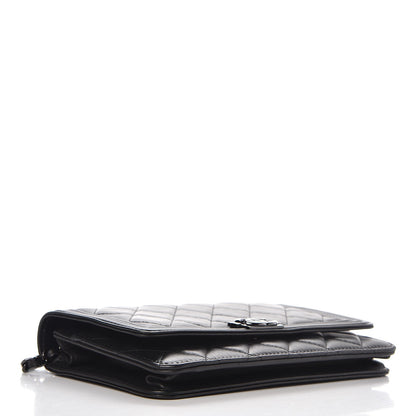 Chanel Calfskin Quilted Boy Wallet On Chain WOC So Black 4 of 9