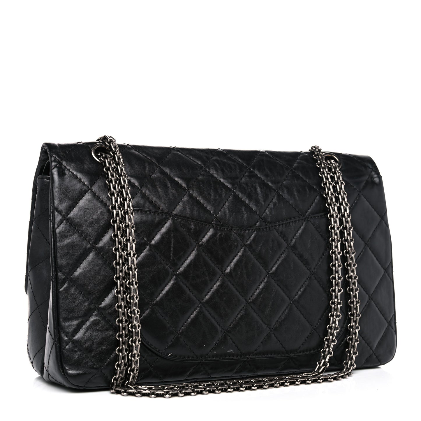 Aged Calfskin Quilted 2.55 Reissue 227 Flap Black