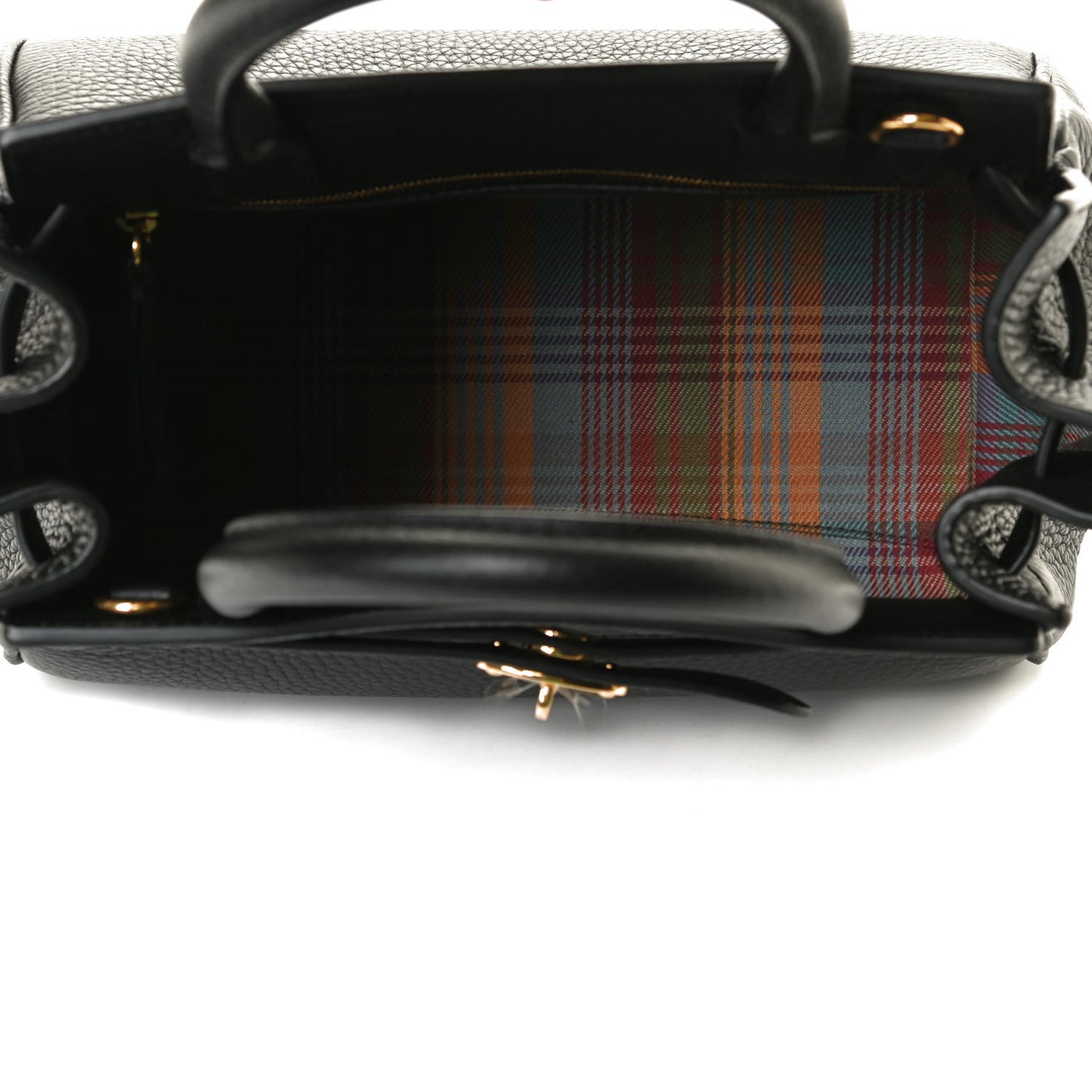 Heavy Grain Small Belted Bayswater Tote Black