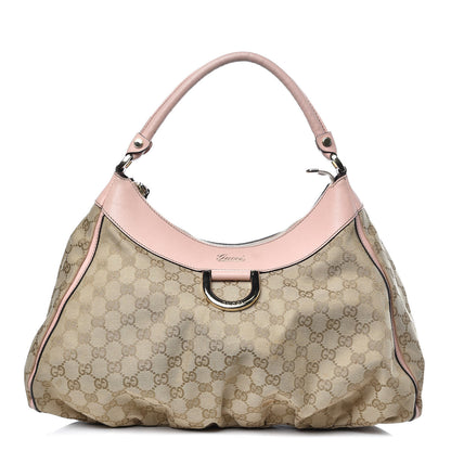 Gucci Monogram Large D Gold Hobo Pink 1 of 17