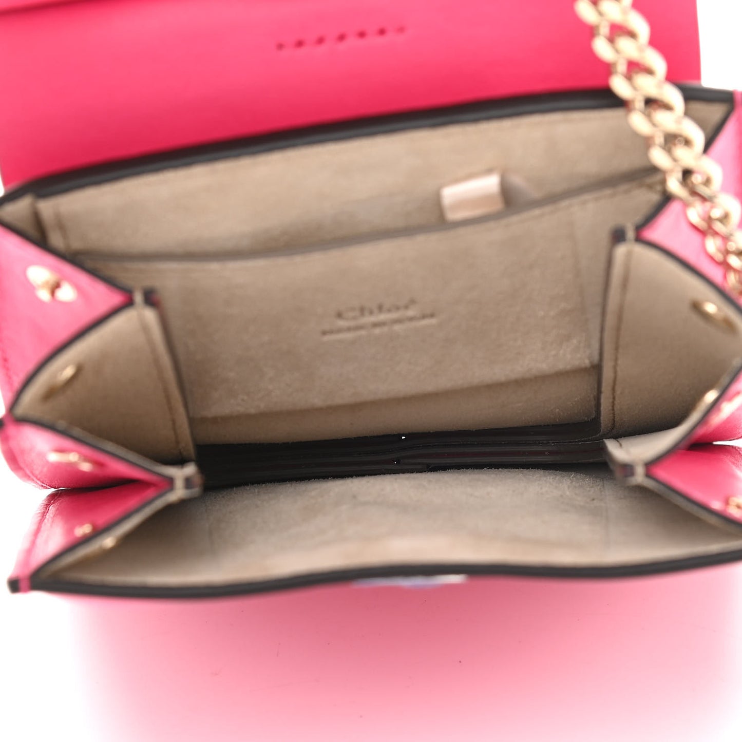 Suede Calfskin Mini Faye Bracelet Bag Fuchsia Rose
