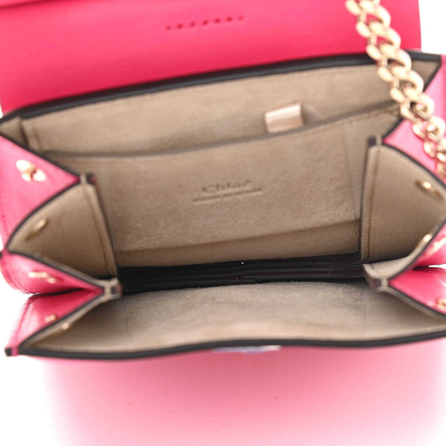 Chloe Suede Calfskin Mini Faye Bracelet Bag Fuchsia Rose 5 of 10