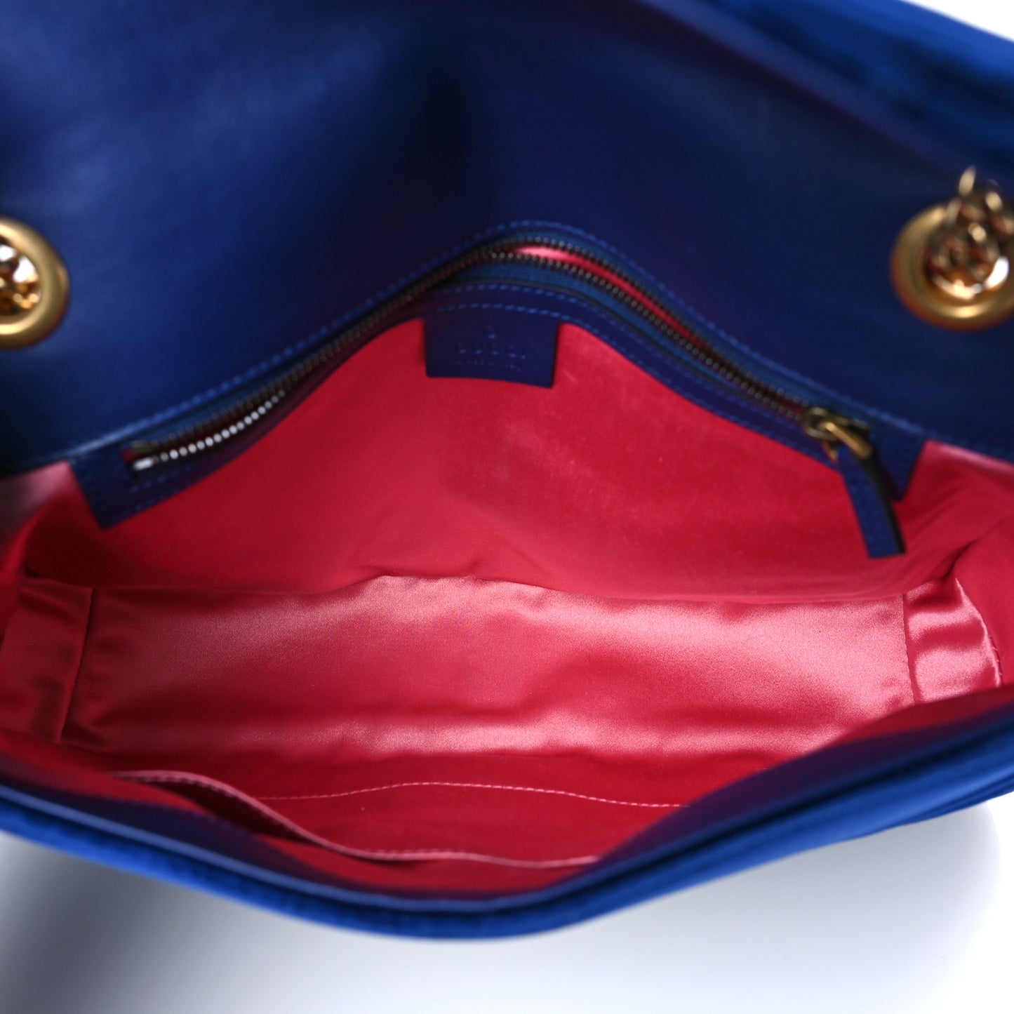 Velvet Matelasse Medium GG Marmont Shoulder Bag Cobalt Blue