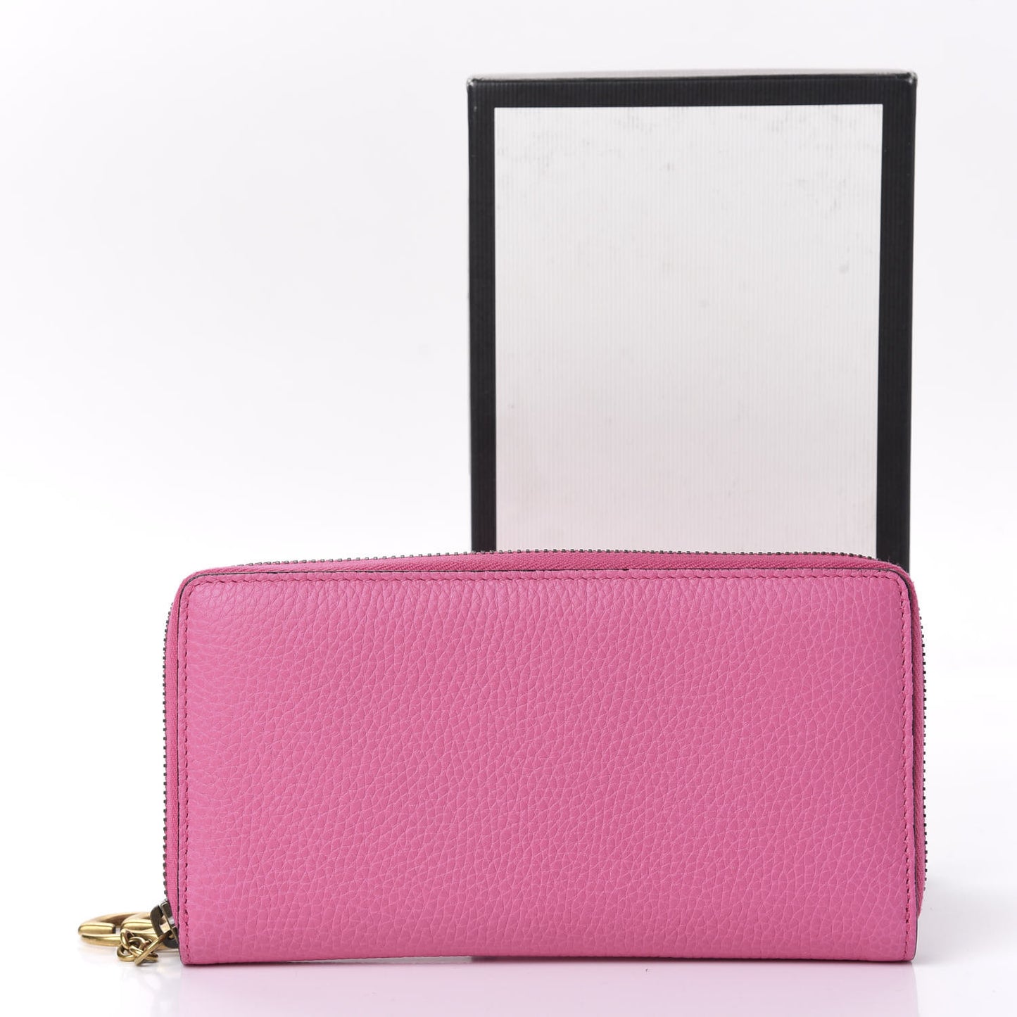 Cellarius Calfskin GG Marmont Charm Zip Around Wallet Pink Tropical Flower
