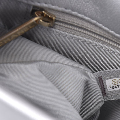 Chanel Metallic Goatskin Quilted Medium 19 Flap Silver 9 of 11