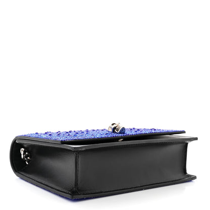 Alexander McQueen Calfskin Crystal Skull Mini Crossbody Bag Electric Blue 4 of 10