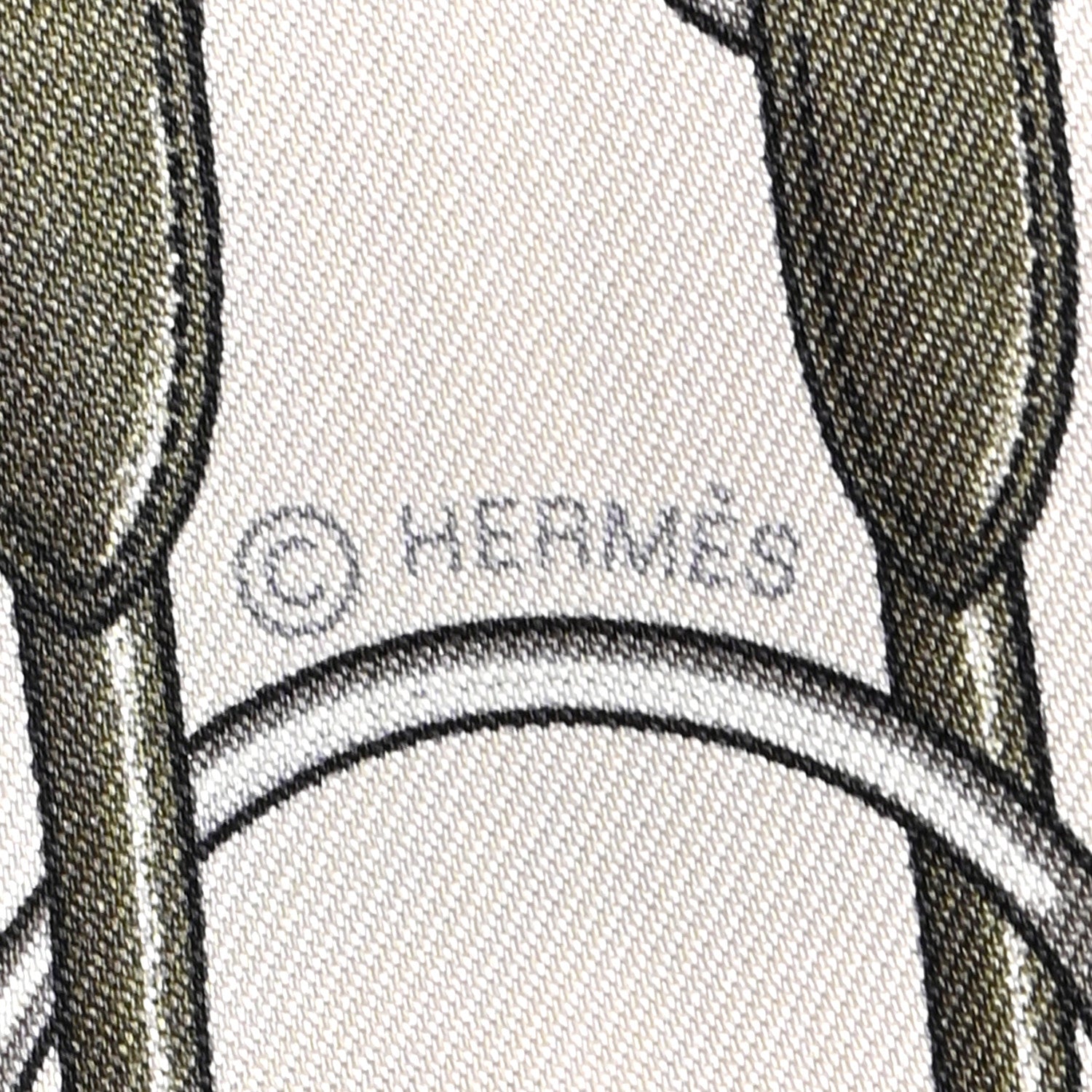 Hermes Silk Lambskin Jumping Fringed Twilly Creme Kaki Beige Dore 4 of 4