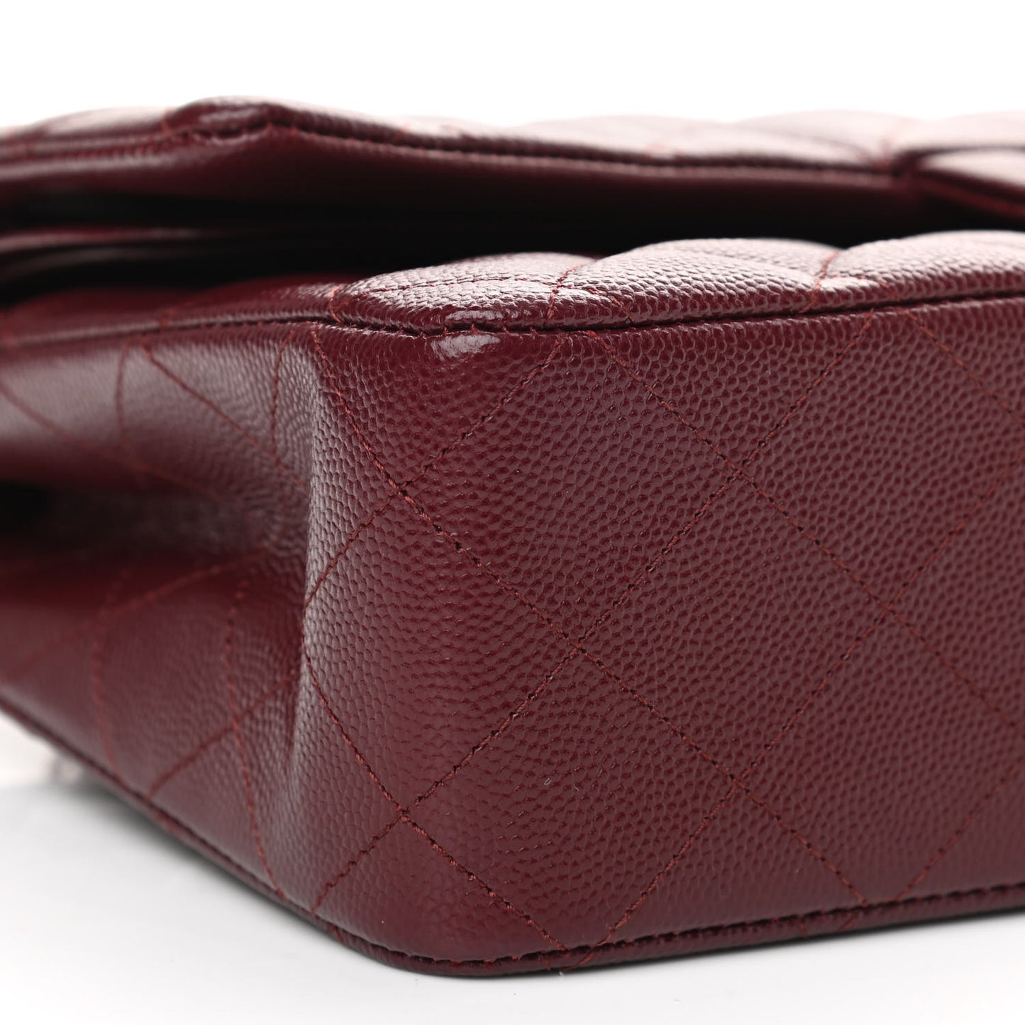 Caviar Quilted Medium Double Flap Burgundy