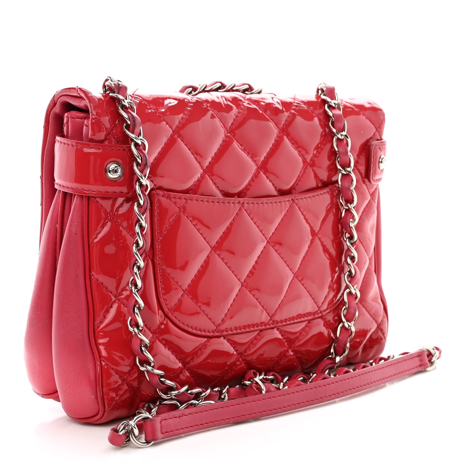 Chanel Patent Quilted Small Rock In Rome Single Flap Dark Pink 3 of 23