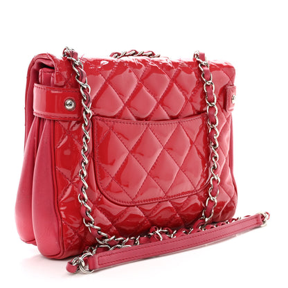 Chanel Patent Quilted Small Rock In Rome Single Flap Dark Pink 3 of 23
