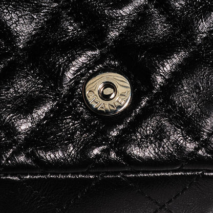 Chanel Glazed Calfskin Mini Reissue Pouch Charm Key Chain Black 5 of 7