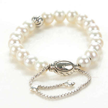 David Yurman Sterling Silver Pearl 8mm Spiritual Bead Bracelet 3 of 5
