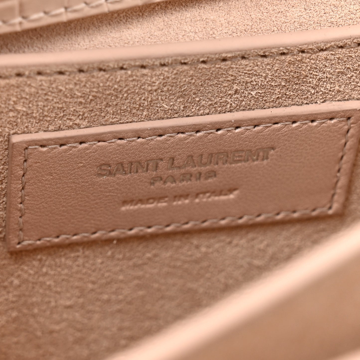 Calfskin Crocodile Embossed Medium Monogram Sunset Rose Antic