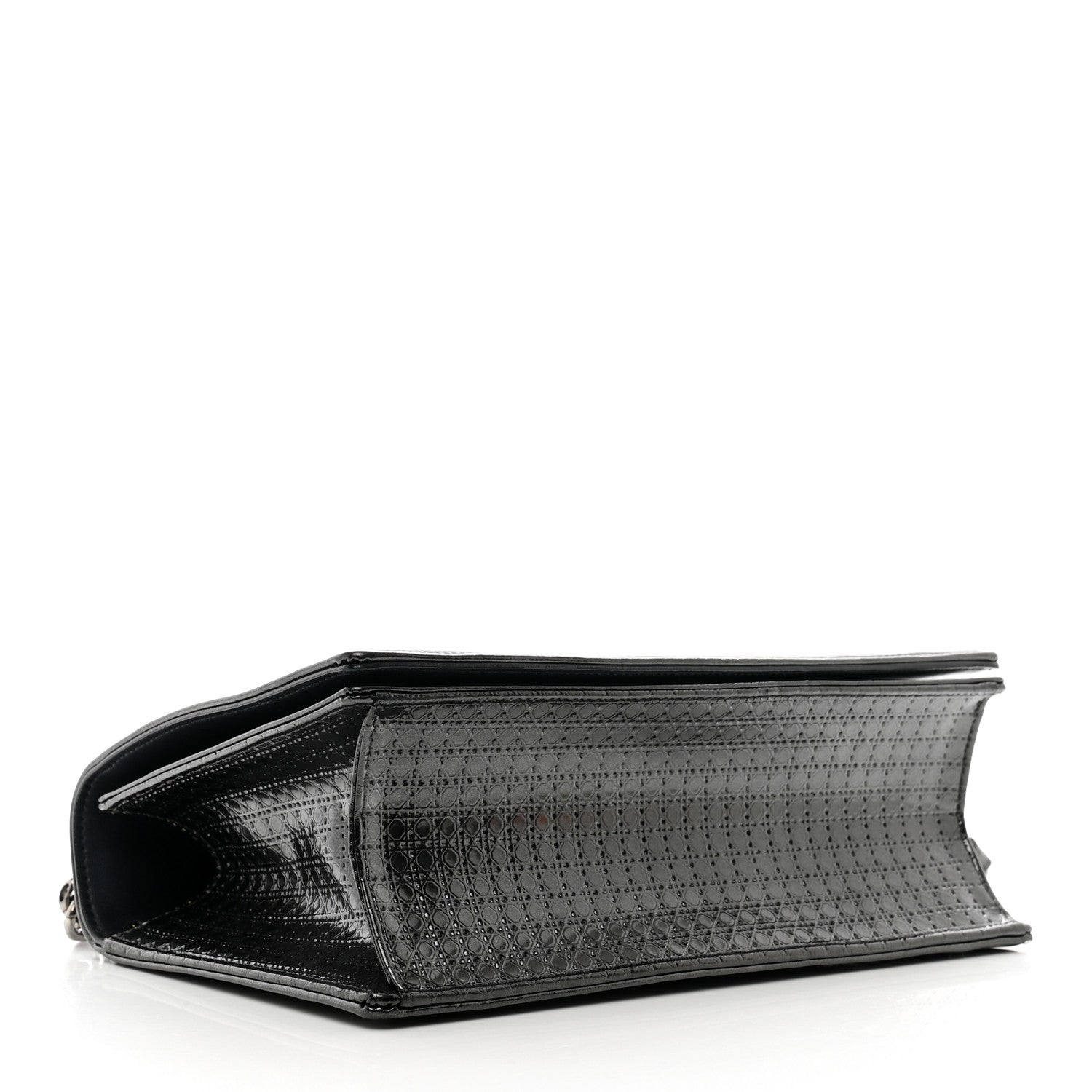Christian Dior Metallic Calfskin Micro-Cannage Medium Diorama Flap Bag Graphite 4 of 9