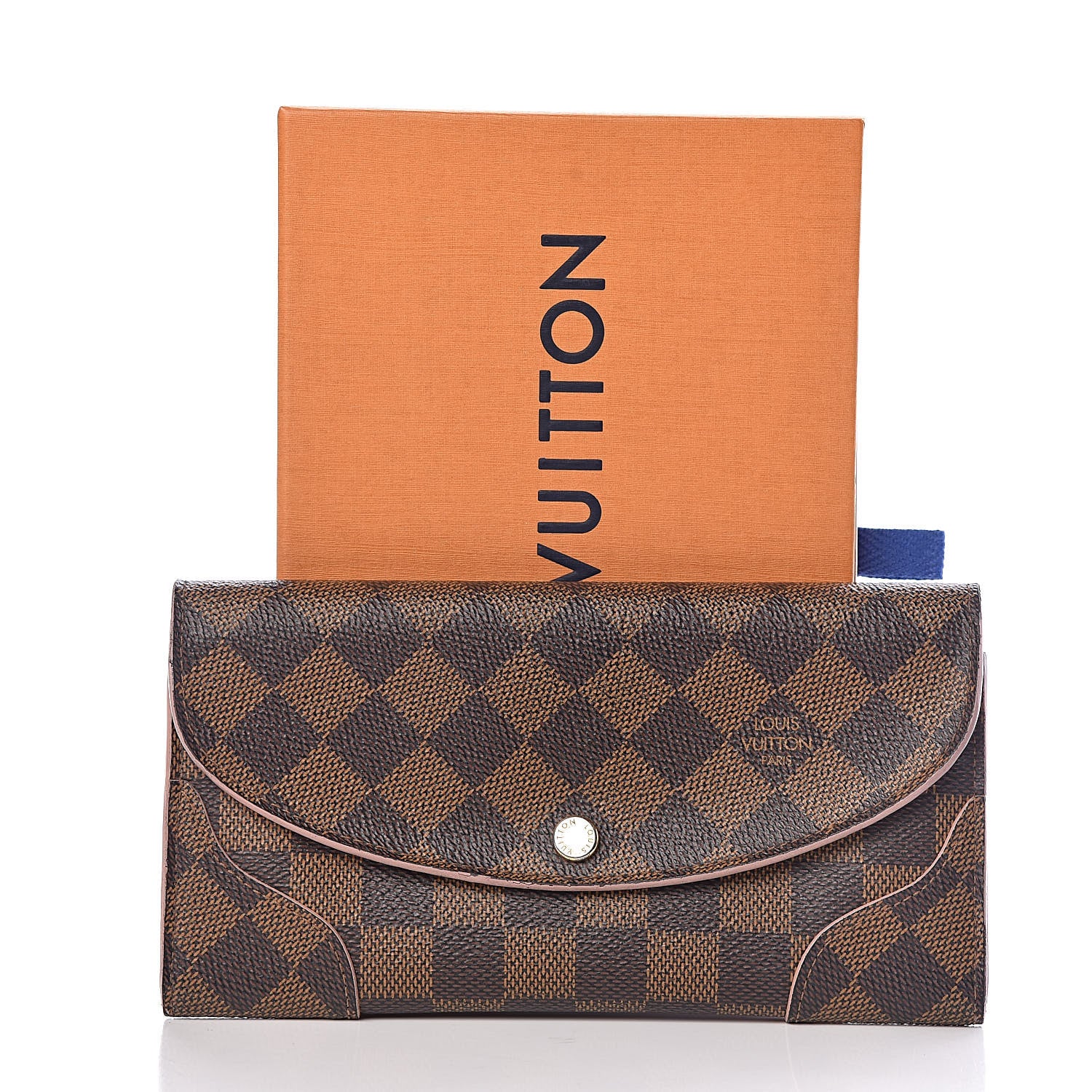 Louis Vuitton Damier Ebene Caissa Wallet Rose Ballerine 16 of 16