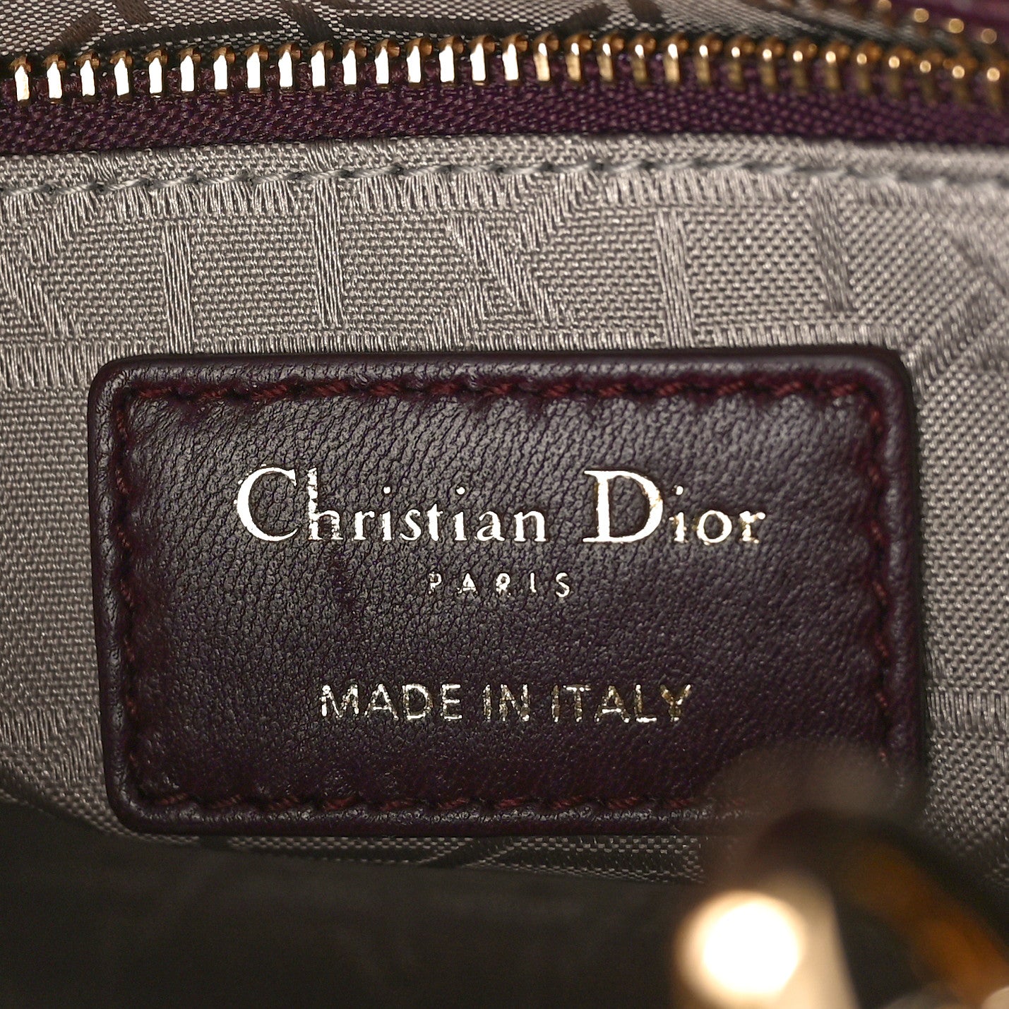 Lambskin Cannage Mini Lady Dior Plum