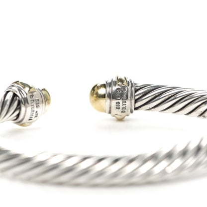 David Yurman Sterling Silver 14K Yellow Gold 7mm Cable Classics Bracelet 4 of 4