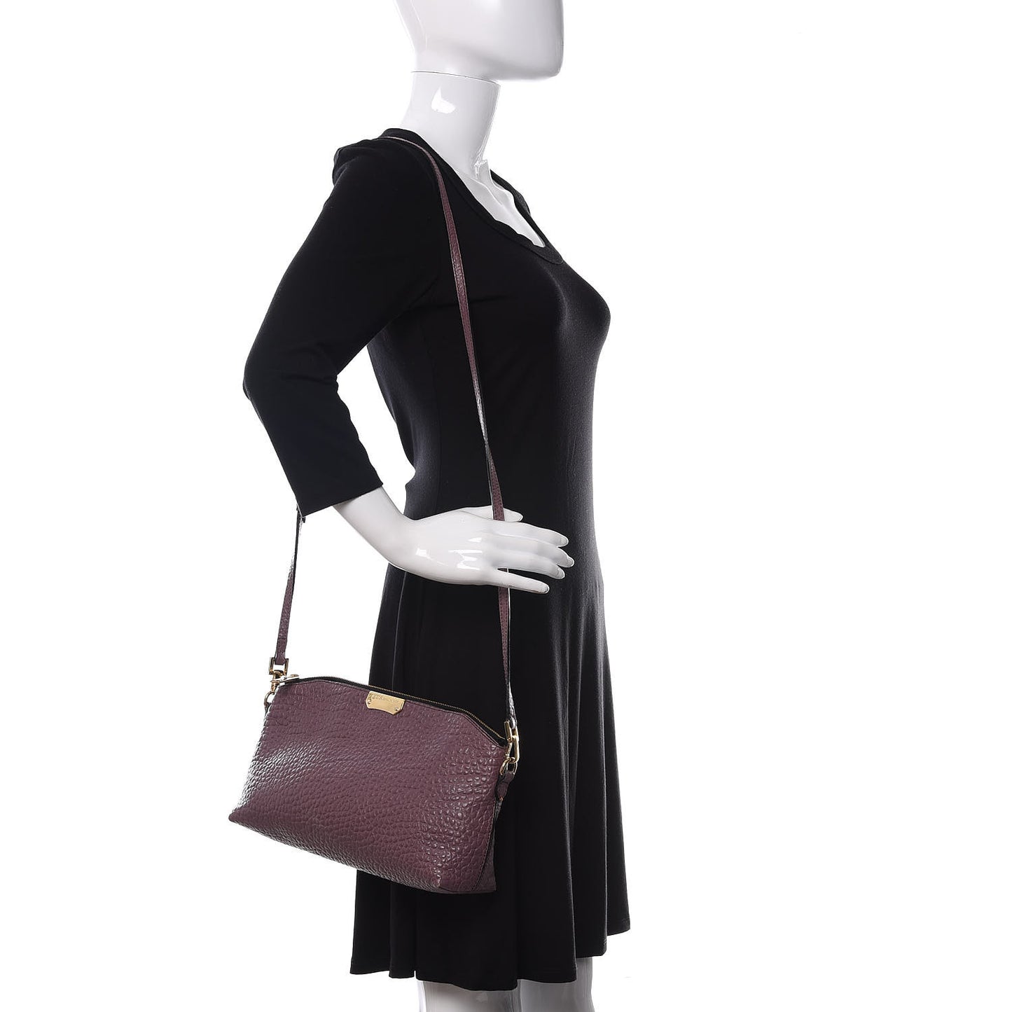 Signature Grain Calfskin Small Chichester Crossbody Clutch Bag Dark Plum