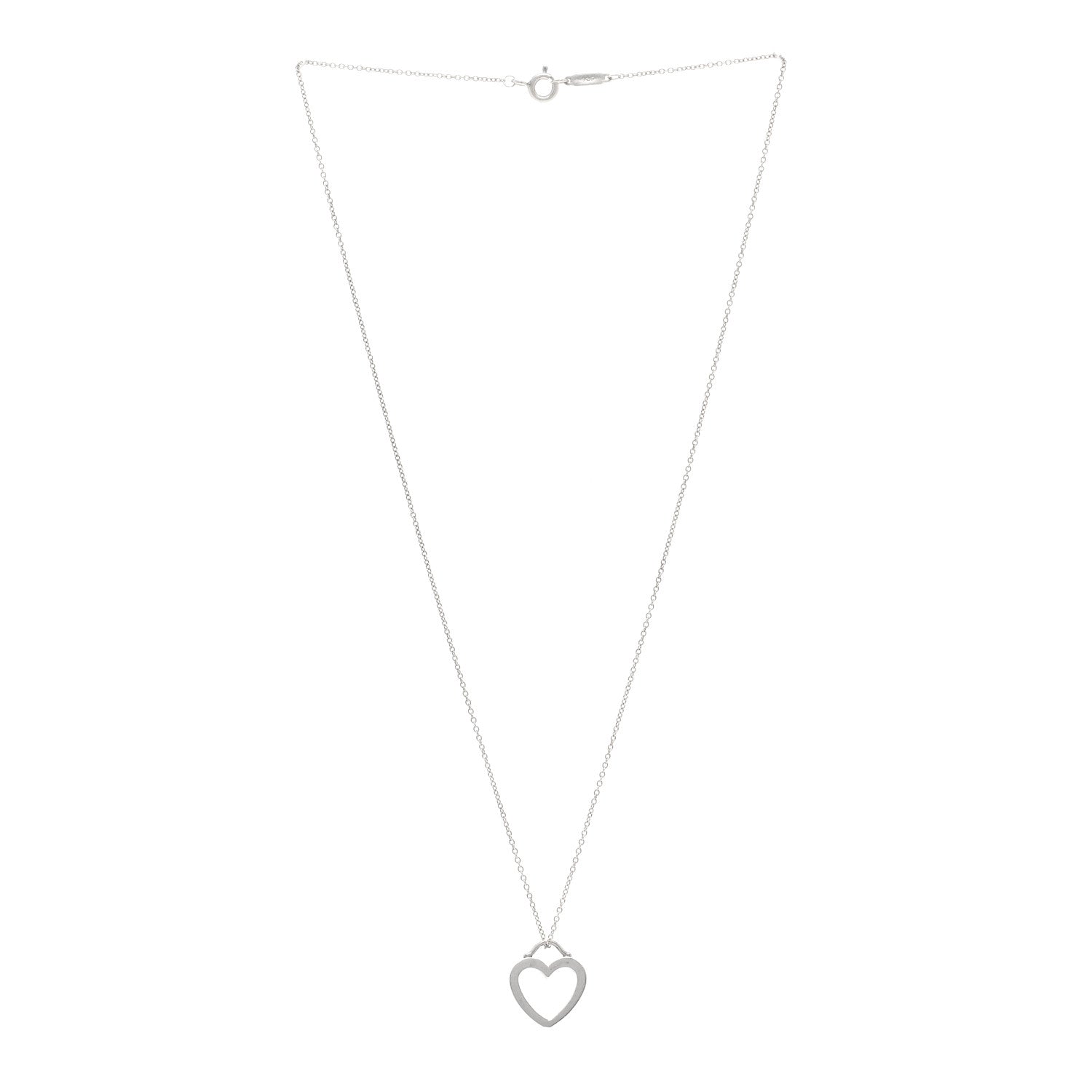 Tiffany Sterling Silver Heart Pendant Necklace 3 of 4