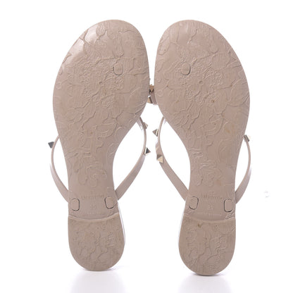 Valentino Garavani PVC Jelly Rockstud Bow Thong Sandals 39 Poudre 5 of 10