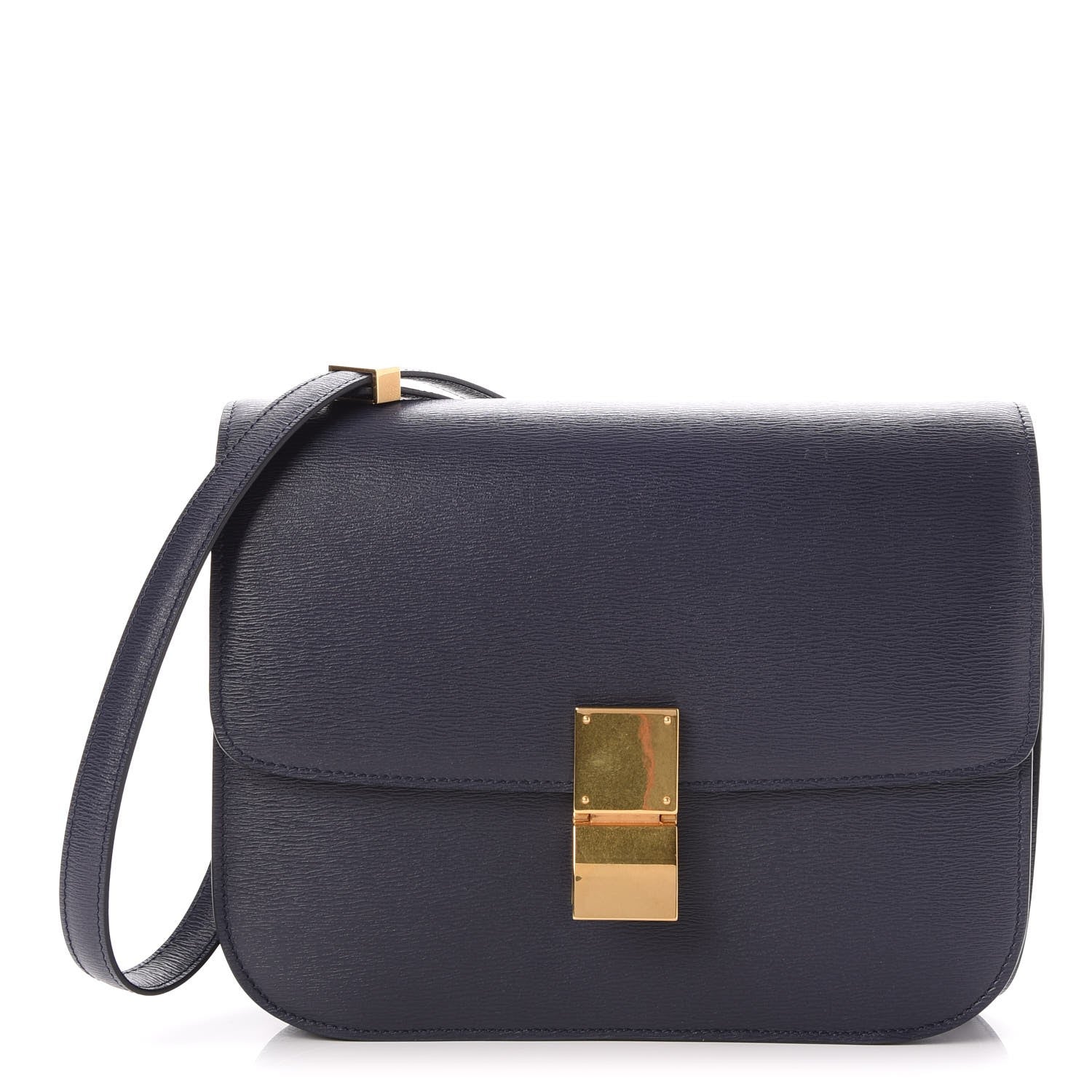 Celine Liege Calfskin Medium Classic Box Flap Bag Dark Blue 1 of 7