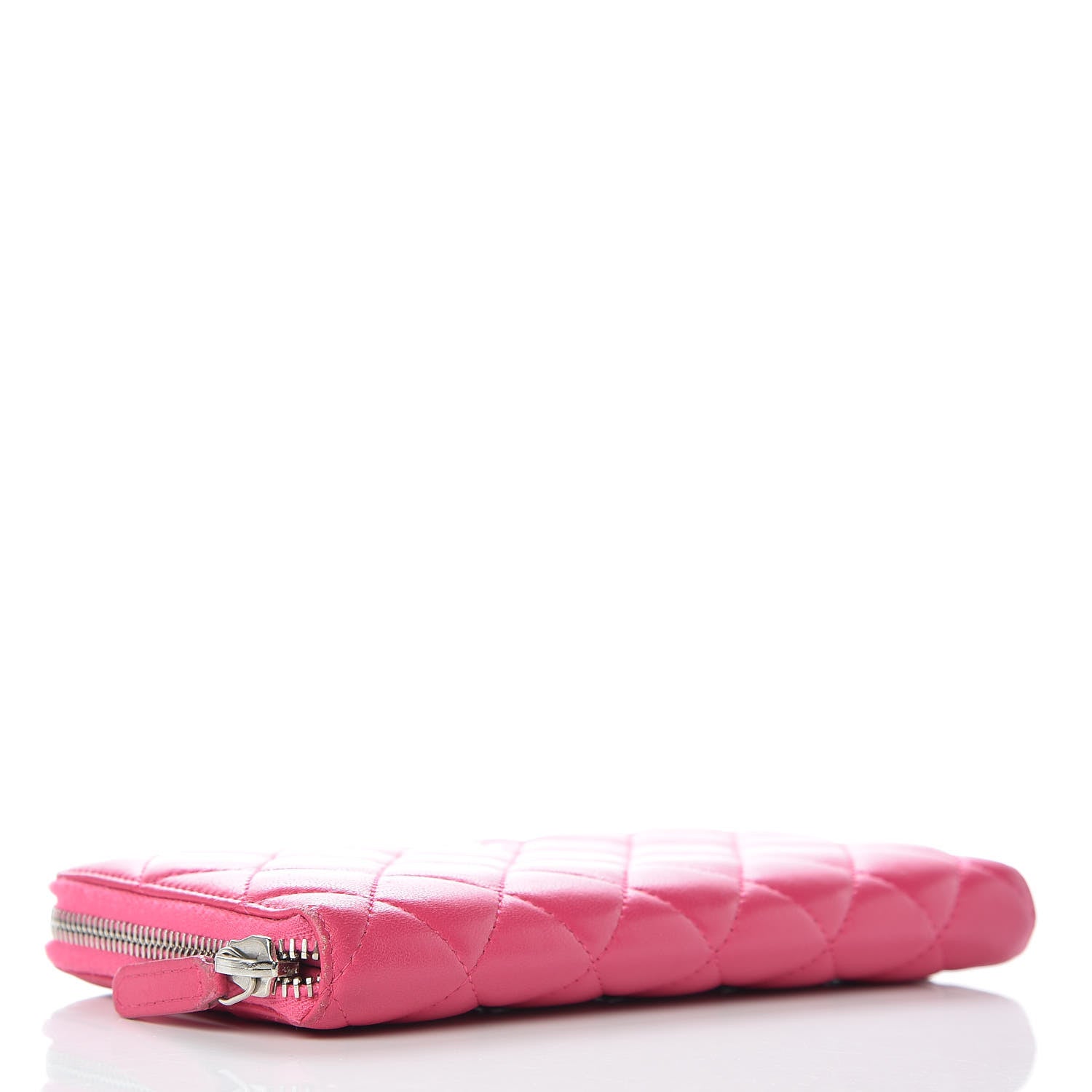 Chanel Lambskin Quilted Large Gusset Zip Around Wallet Pink 4 of 10