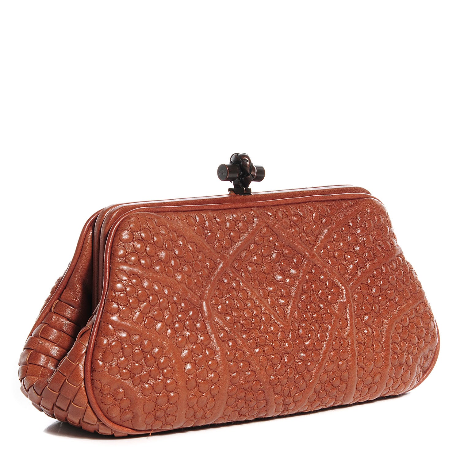 Bottega Veneta Leather San Marco Knot Clutch Tea 3 of 9
