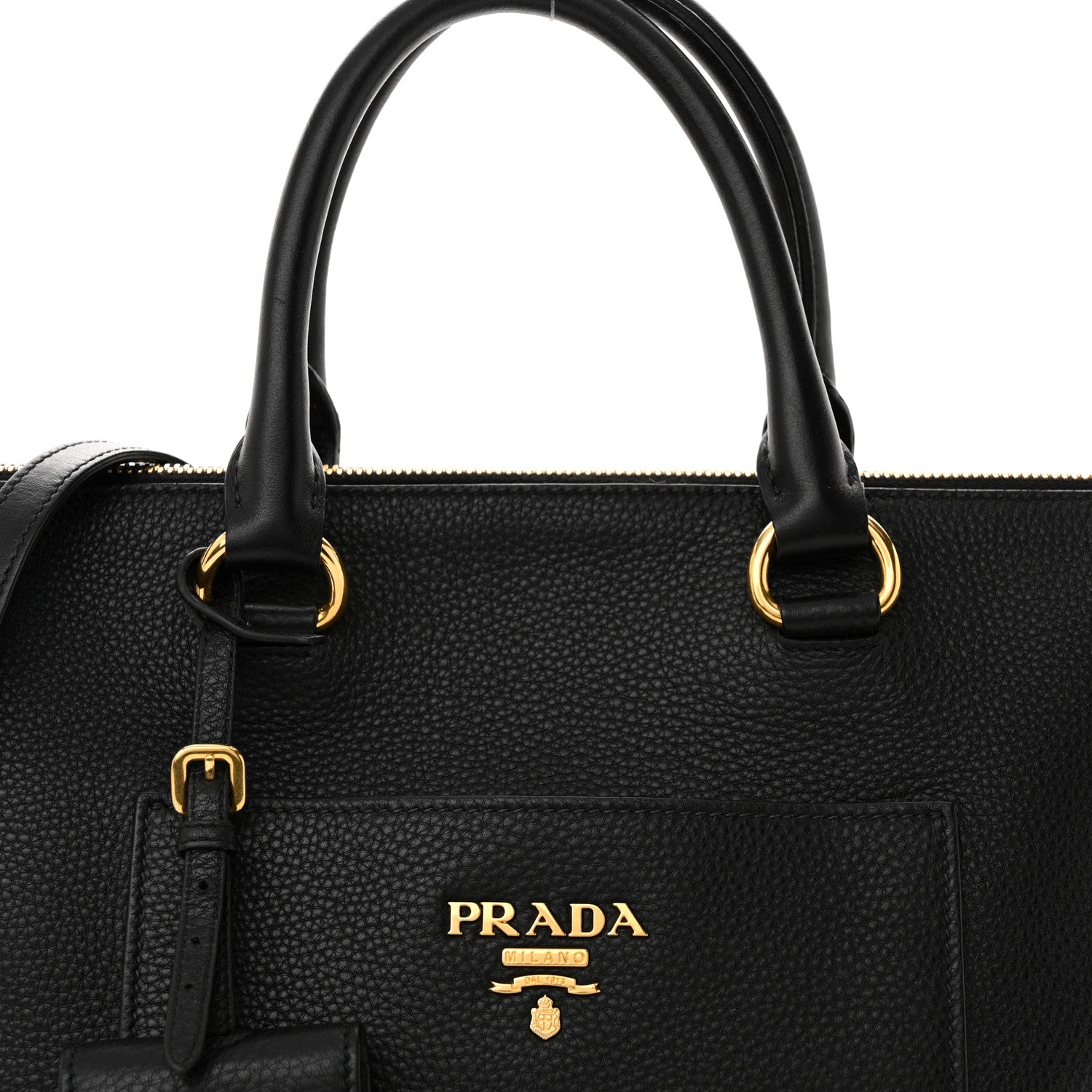 Prada Vitello Daino Boxy Tote Black 5 of 12