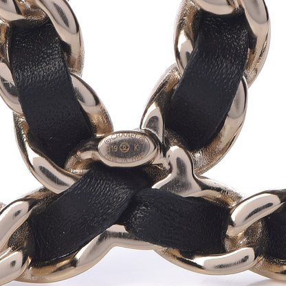 Chanel Lambskin Calfskin Chain CC Bandana Black Gold 7 of 12