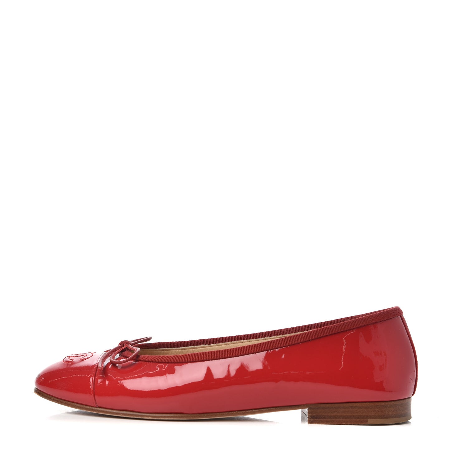 Patent CC Cap Toe Ballerina Flats 37.5 Red