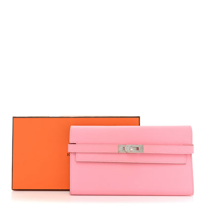 Hermes Epsom Kelly Longue Wallet Rose Confetti 15 of 15